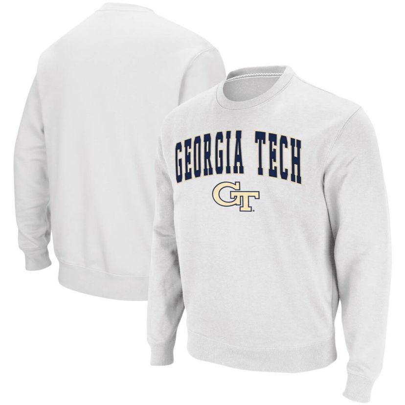 Georgia Tech Yellow Jackets NCAA Georgia Tech Jackets Arch & Logo Tackle Twill Pullover Sweatshirt