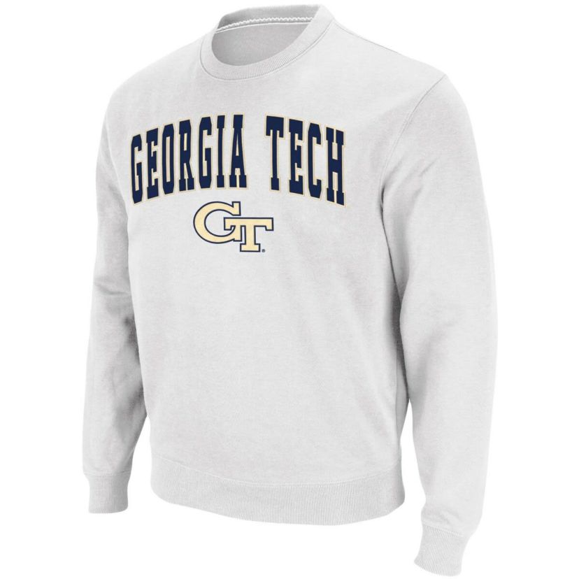Georgia Tech Yellow Jackets NCAA Georgia Tech Jackets Arch & Logo Tackle Twill Pullover Sweatshirt
