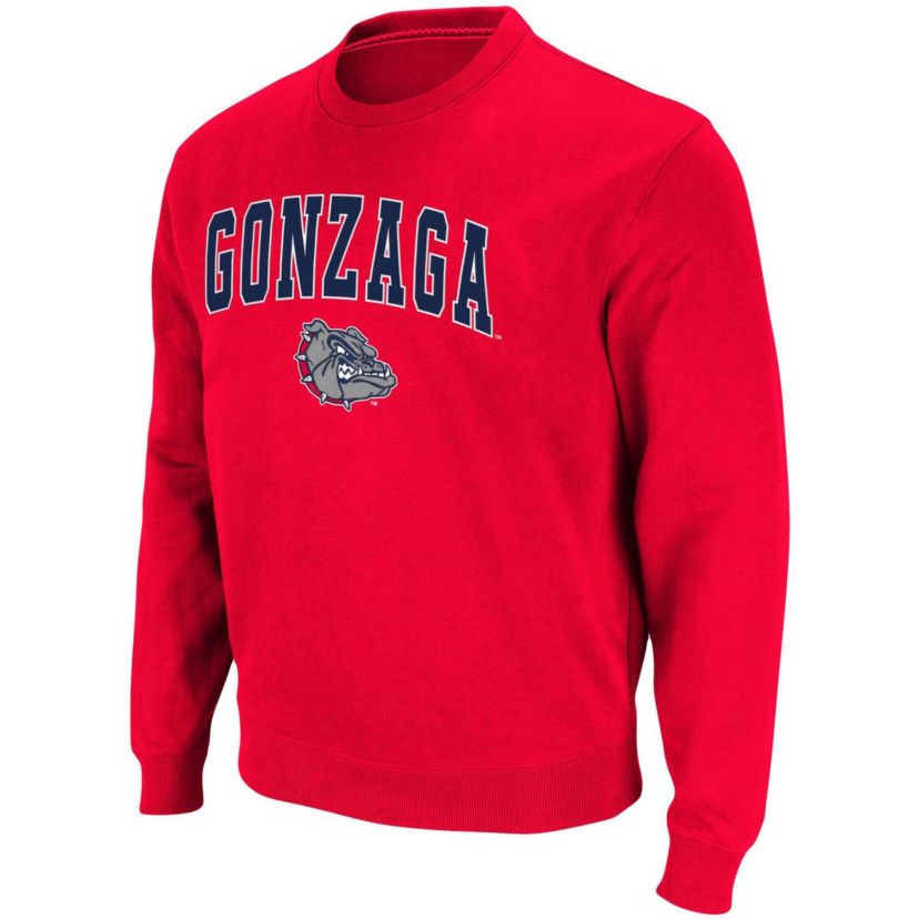 Gonzaga University Bulldogs NCAA Gonzaga Bulldogs Arch & Logo Tackle Twill Pullover Sweatshirt