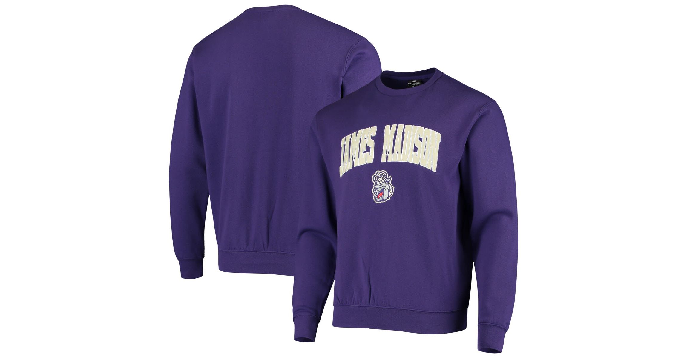 NCAA James Madison Dukes Arch & Logo Tackle Twill Pullover Sweatshirt