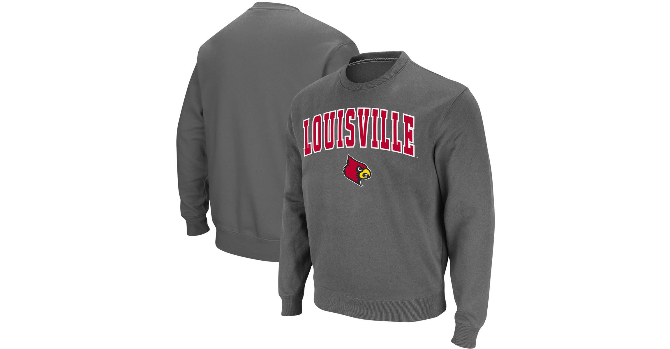 NCAA Louisville Cardinals Arch & Logo Tackle Twill Pullover Sweatshirt