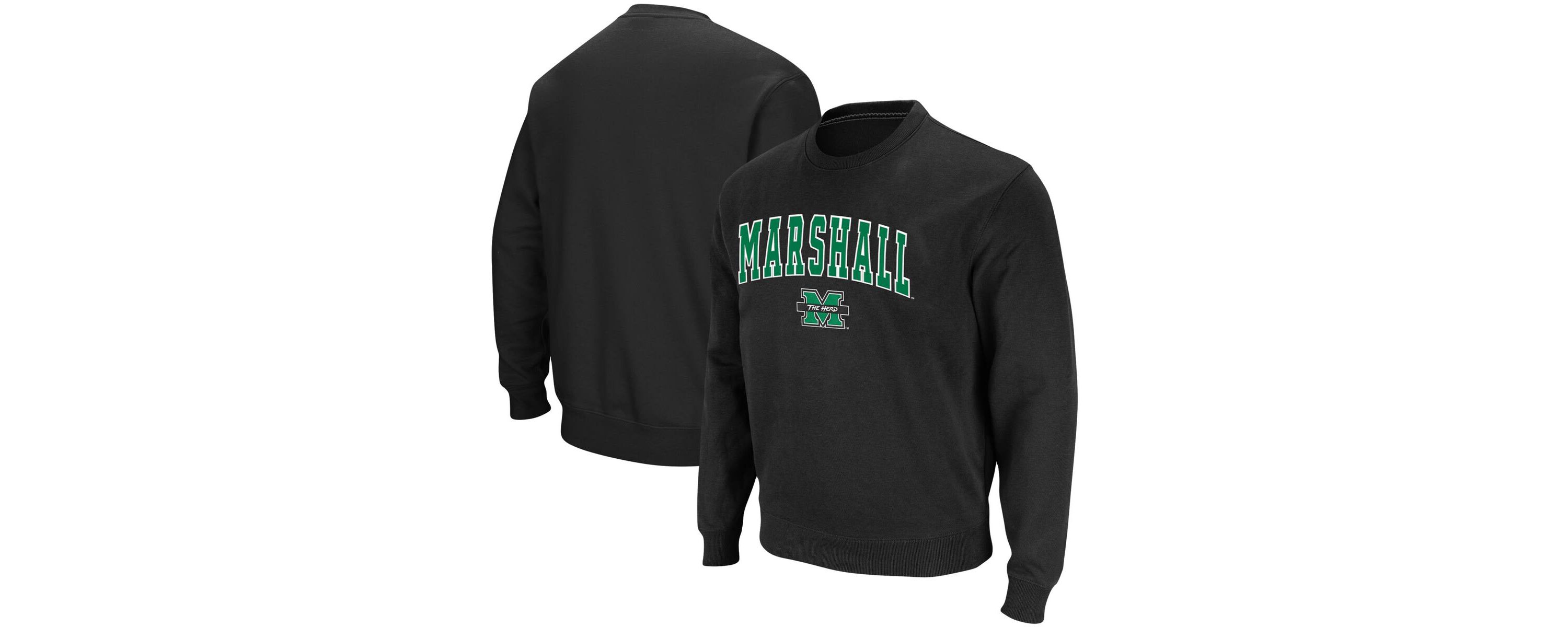 NCAA Marshall Thundering Herd Arch & Logo Tackle Twill Pullover Sweatshirt