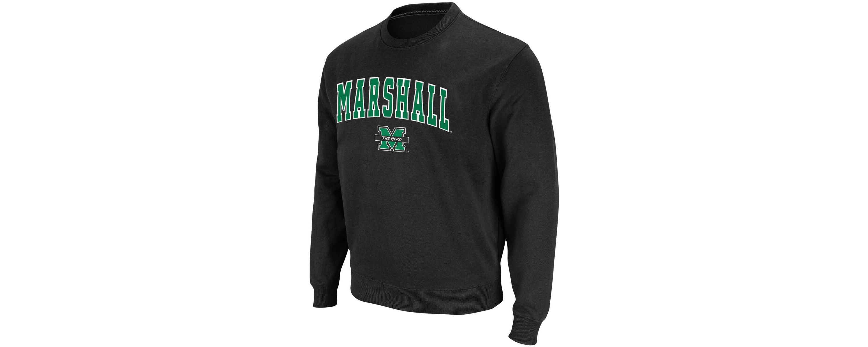 NCAA Marshall Thundering Herd Arch & Logo Tackle Twill Pullover Sweatshirt