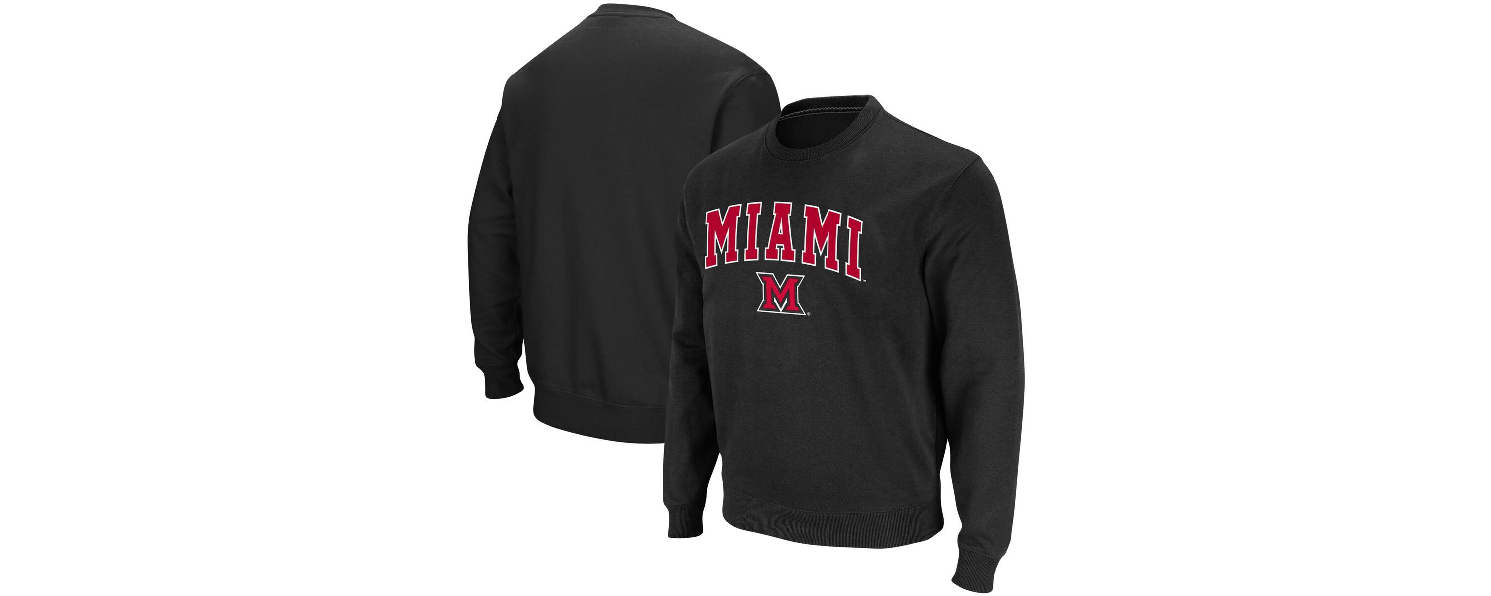 Miami (OH) RedHawks NCAA Miami University RedHawks Arch & Logo Tackle Twill Pullover Sweatshirt