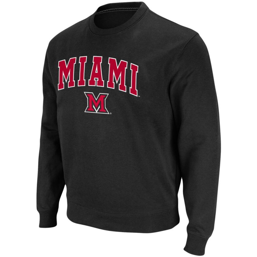 Miami (OH) RedHawks NCAA Miami University RedHawks Arch & Logo Tackle Twill Pullover Sweatshirt
