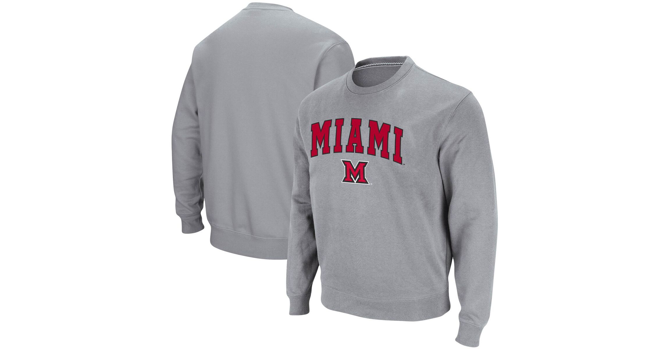 Miami (OH) RedHawks NCAA ed Miami University RedHawks Arch & Logo Tackle Twill Pullover Sweatshirt