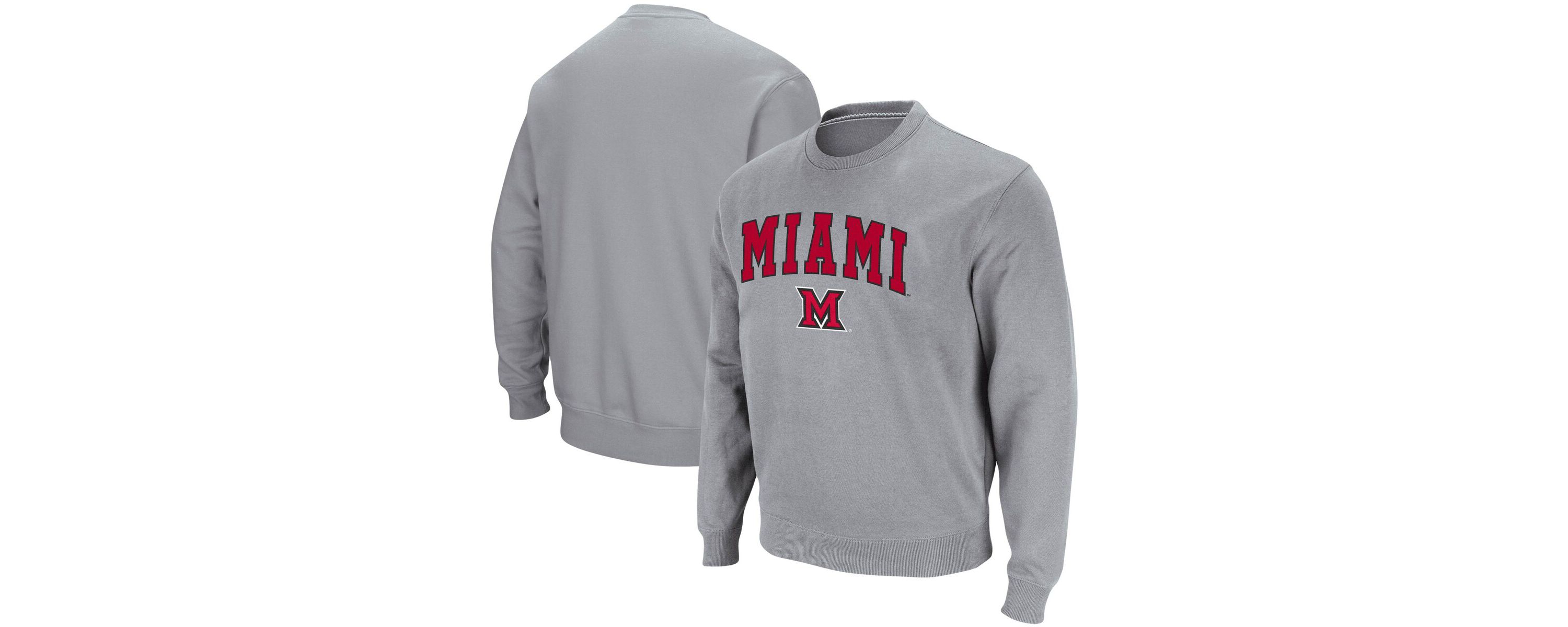 Miami (OH) RedHawks NCAA ed Miami University RedHawks Arch & Logo Tackle Twill Pullover Sweatshirt