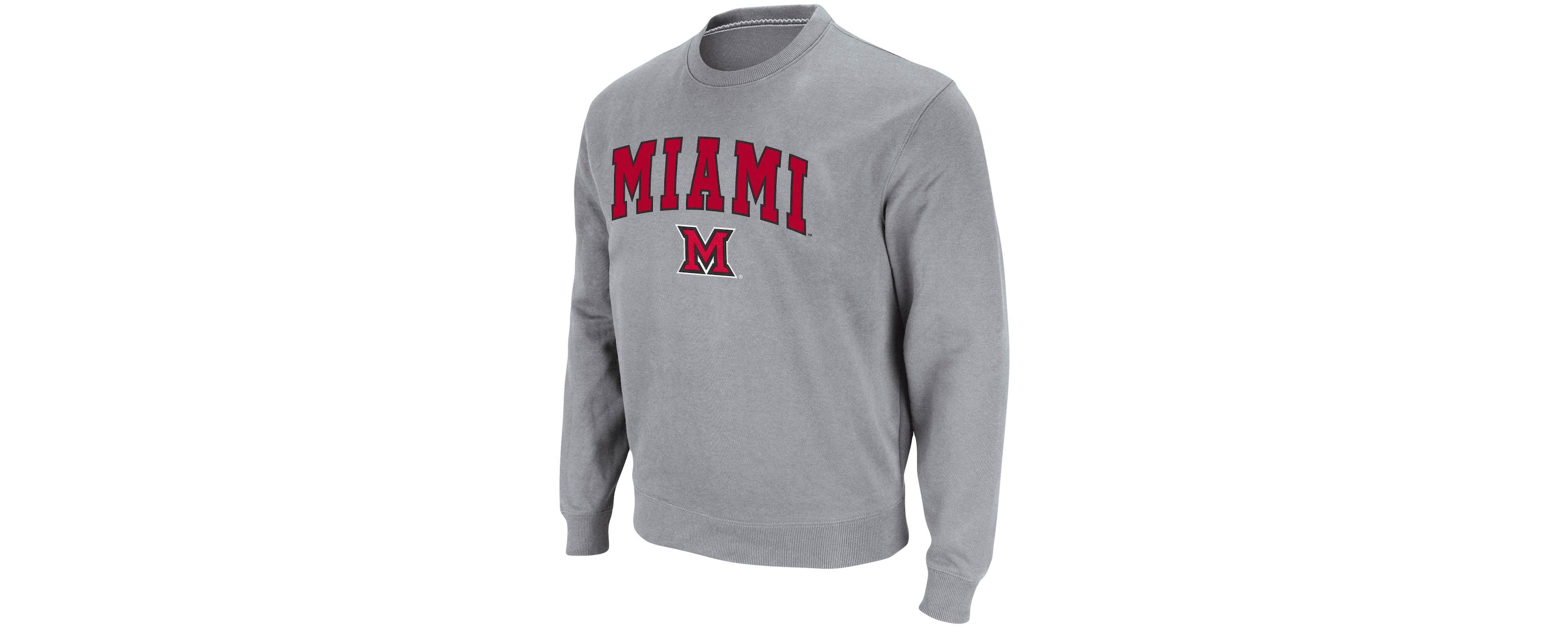 Miami (OH) RedHawks NCAA ed Miami University RedHawks Arch & Logo Tackle Twill Pullover Sweatshirt
