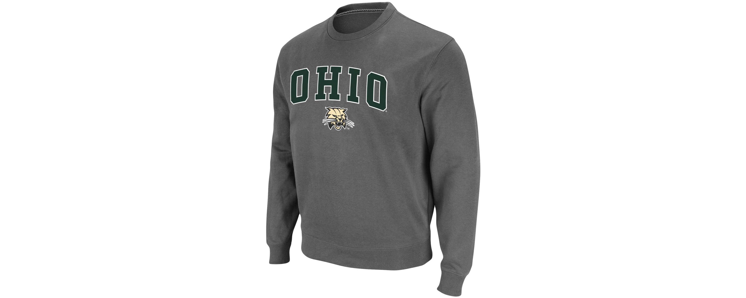 NCAA Ohio Bobcats Arch & Logo Tackle Twill Pullover Sweatshirt