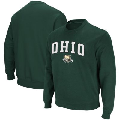 NCAA Ohio Bobcats Arch & Logo Tackle Twill Pullover Sweatshirt