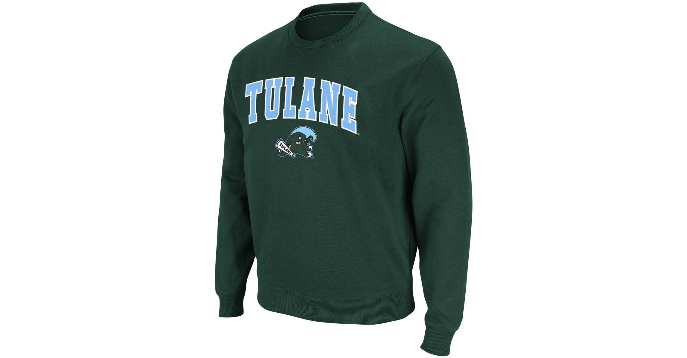 Tulane Green Wave NCAA Tulane Wave Arch & Logo Tackle Twill Pullover Sweatshirt