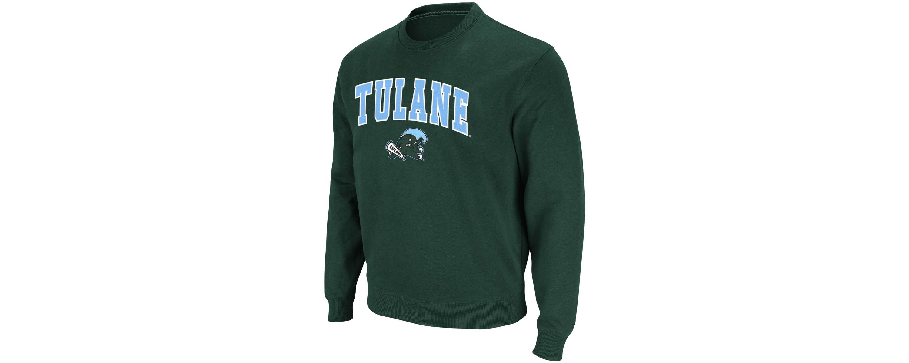 Tulane Green Wave NCAA Tulane Wave Arch & Logo Tackle Twill Pullover Sweatshirt