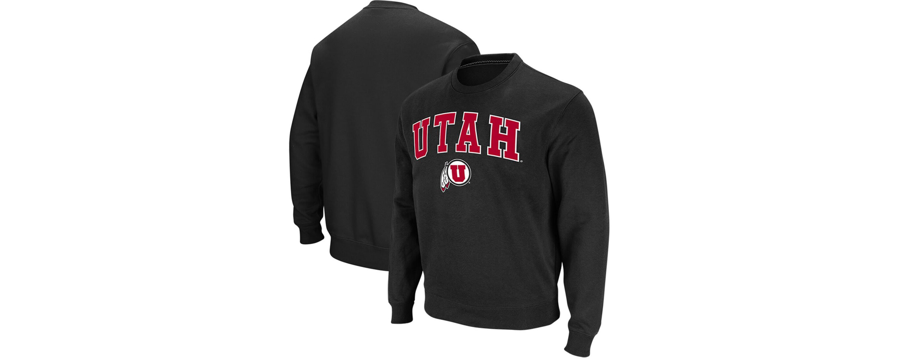 NCAA Utah Utes Arch & Logo Tackle Twill Pullover Sweatshirt