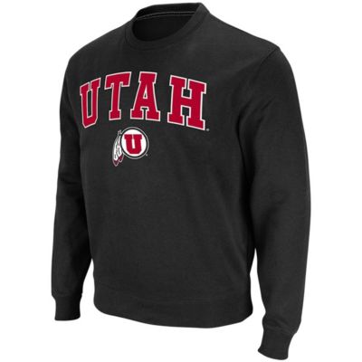 NCAA Utah Utes Arch & Logo Tackle Twill Pullover Sweatshirt