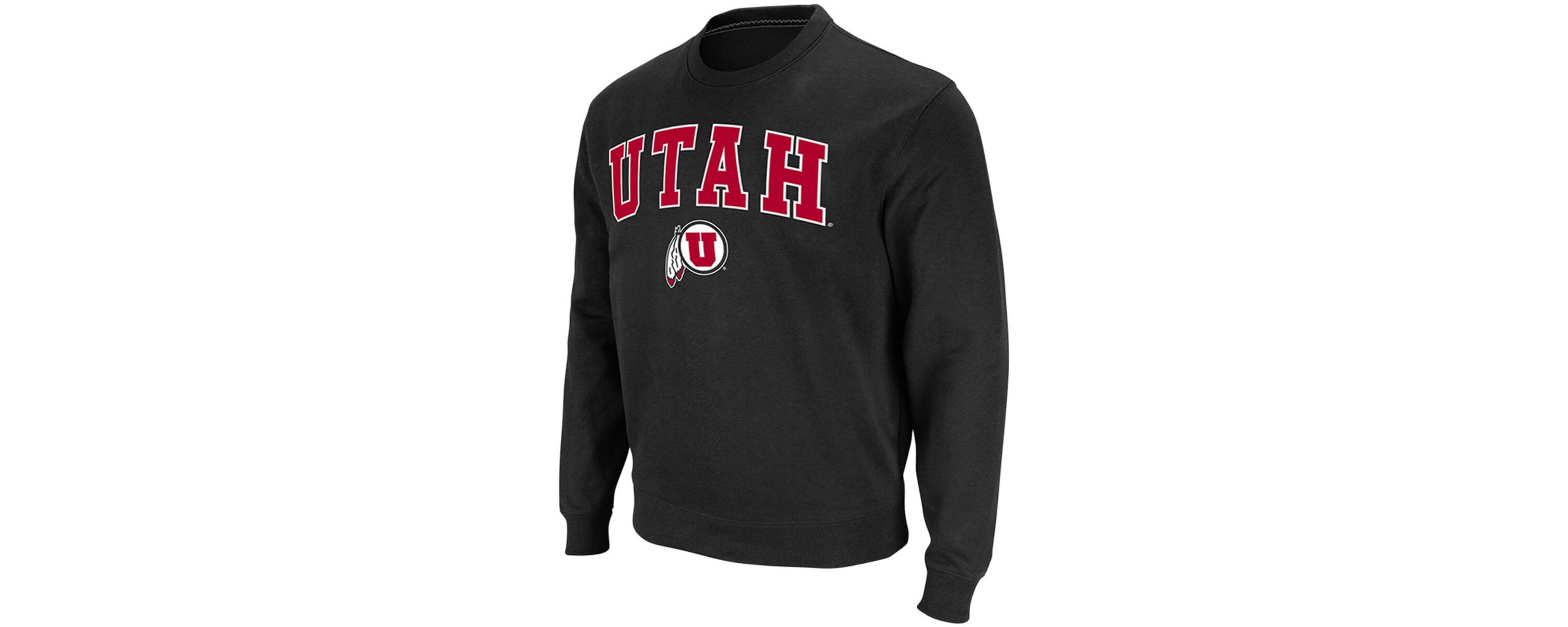 NCAA Utah Utes Arch & Logo Tackle Twill Pullover Sweatshirt