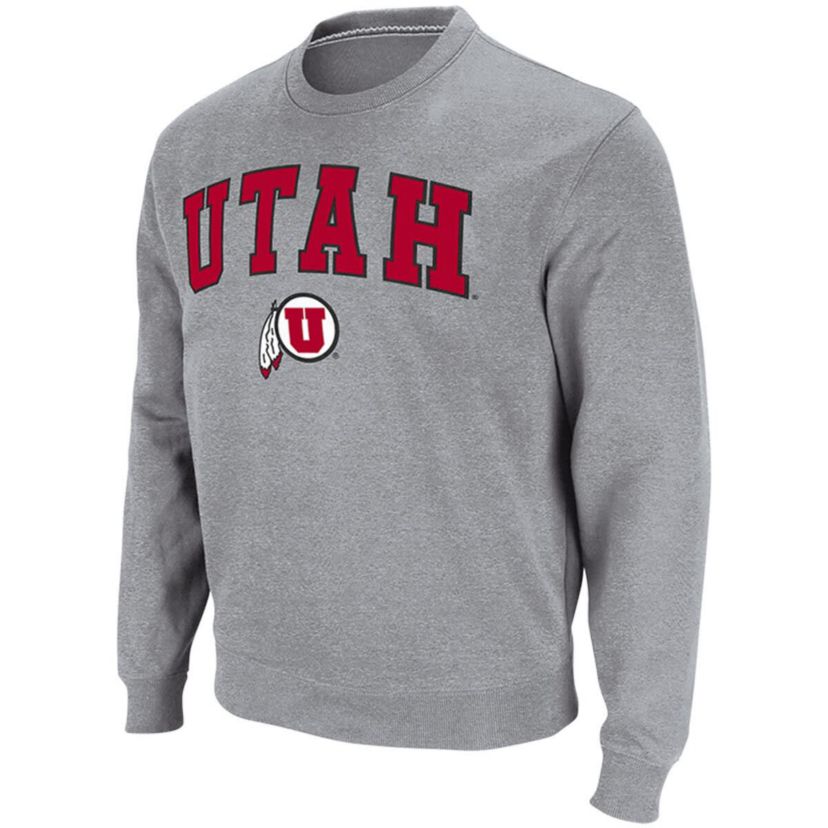 NCAA ed Utah Utes Arch & Logo Tackle Twill Pullover Sweatshirt