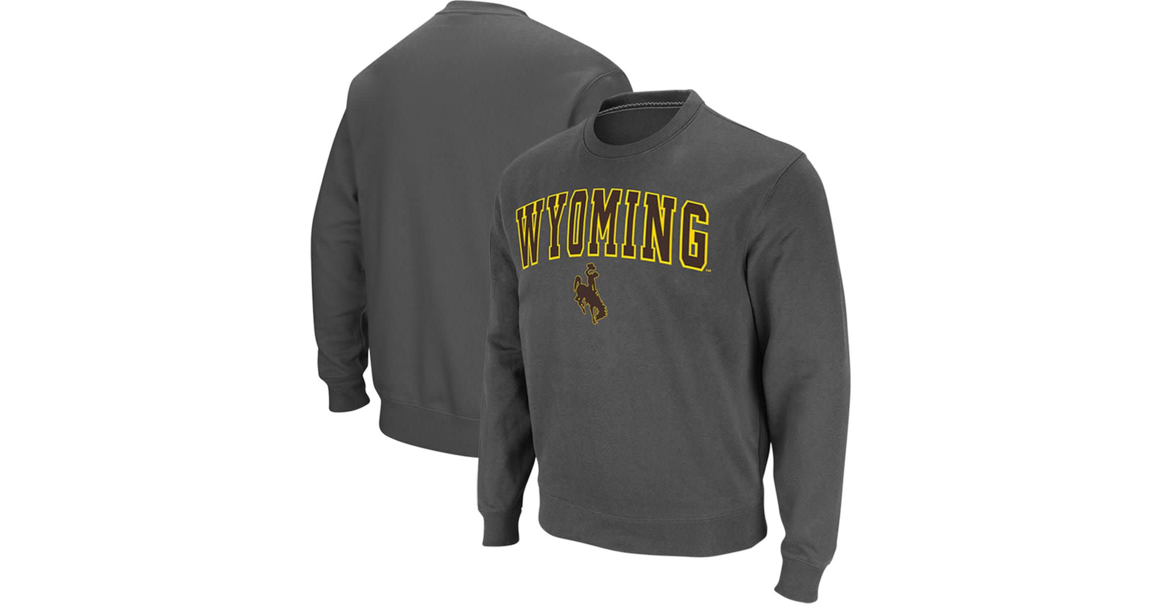 NCAA Wyoming Cowboys Arch & Logo Tackle Twill Pullover Sweatshirt