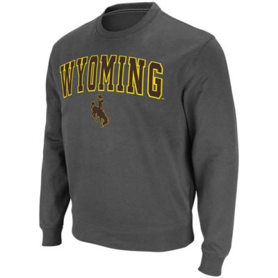 NCAA Wyoming Cowboys Arch & Logo Tackle Twill Pullover Sweatshirt