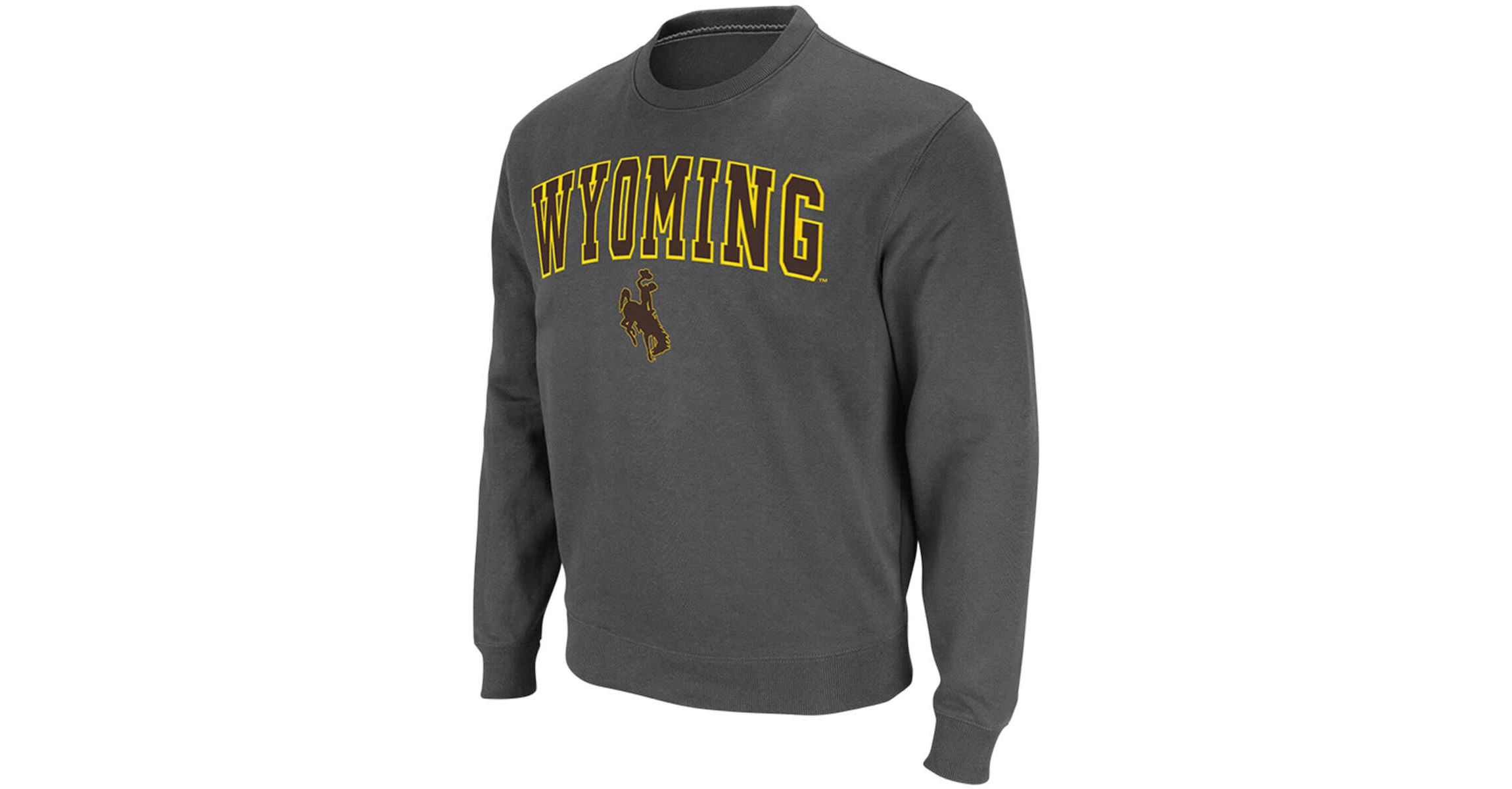 NCAA Wyoming Cowboys Arch & Logo Tackle Twill Pullover Sweatshirt
