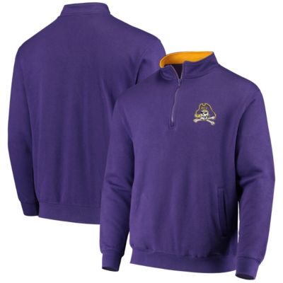 Colosseum Men's East Carolina Pirates NCAA ECU Pirates Tortugas Logo Quarter-Zip Jacket, Purple, Medium
