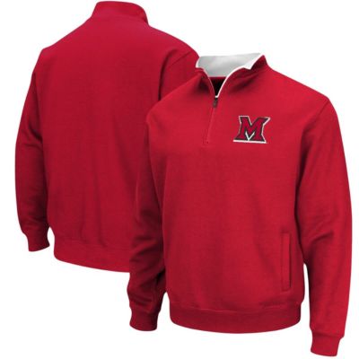 Colosseum Men's Miami (OH) RedHawks NCAA Miami University RedHawks Tortugas Logo Quarter-Zip Jacket, Red, Small