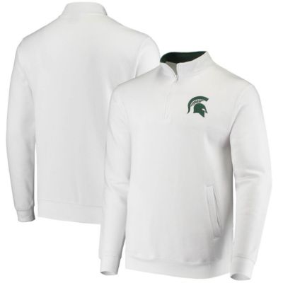 Colosseum Men's NCAA Michigan State Spartans Tortugas Logo Quarter-Zip Jacket, White, 2XL