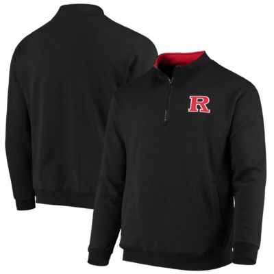 Colosseum Men's Rutgers Scarlet Knights NCAA Rutgers Knights Tortugas Logo Quarter-Zip Jacket, Black, 3XL