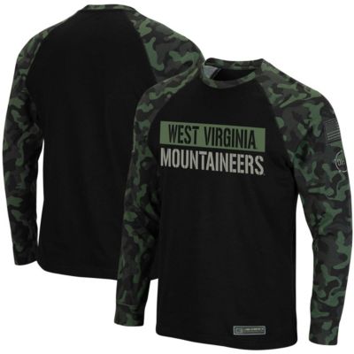 NCAA West Virginia Mountaineers OHT Military Appreciation Big & Tall Raglan Long Sleeve T-Shirt