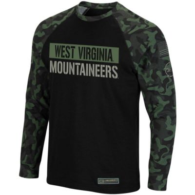 NCAA West Virginia Mountaineers OHT Military Appreciation Big & Tall Raglan Long Sleeve T-Shirt