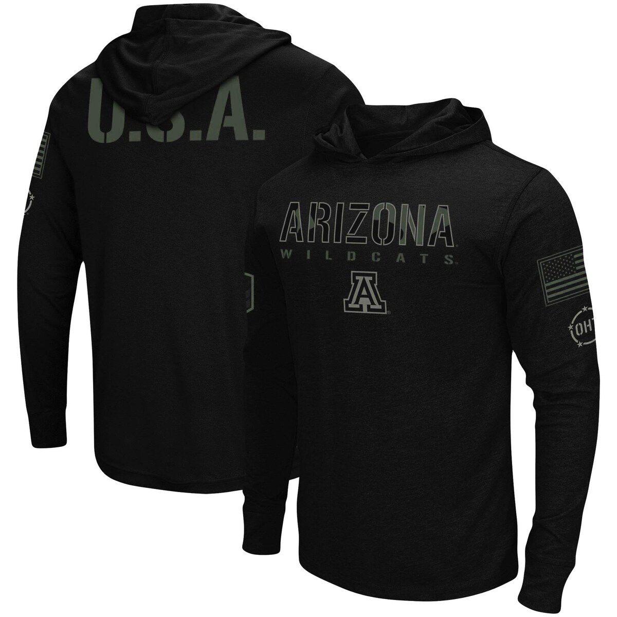NCAA Arizona Wildcats OHT Military Appreciation Hoodie Long Sleeve T-Shirt