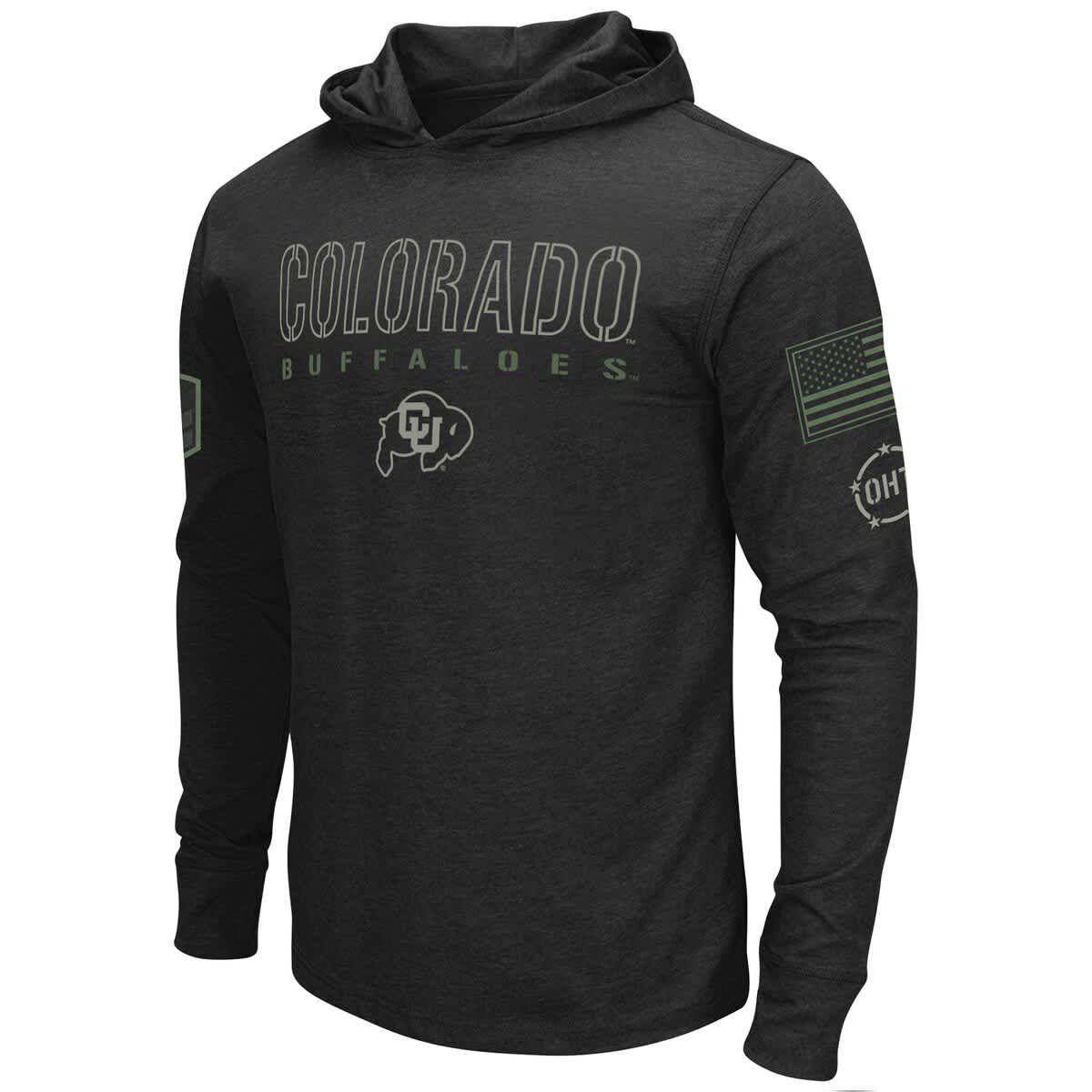 NCAA Colorado Buffaloes OHT Military Appreciation Hoodie Long Sleeve T-Shirt