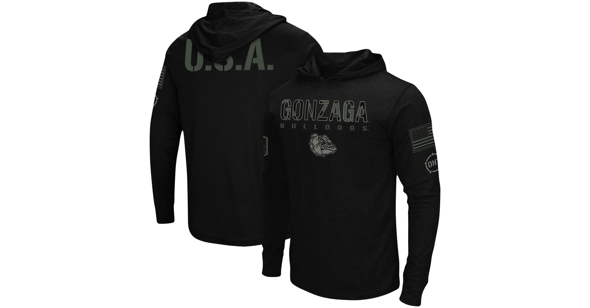 Gonzaga University Bulldogs NCAA Gonzaga Bulldogs OHT Military Appreciation Hoodie Long Sleeve T-Shirt