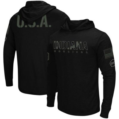 NCAA Indiana Hoosiers OHT Military Appreciation Hoodie Long Sleeve T-Shirt