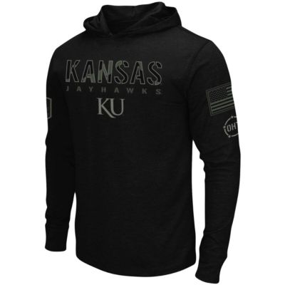 NCAA Kansas Jayhawks OHT Military Appreciation Hoodie Long Sleeve T-Shirt