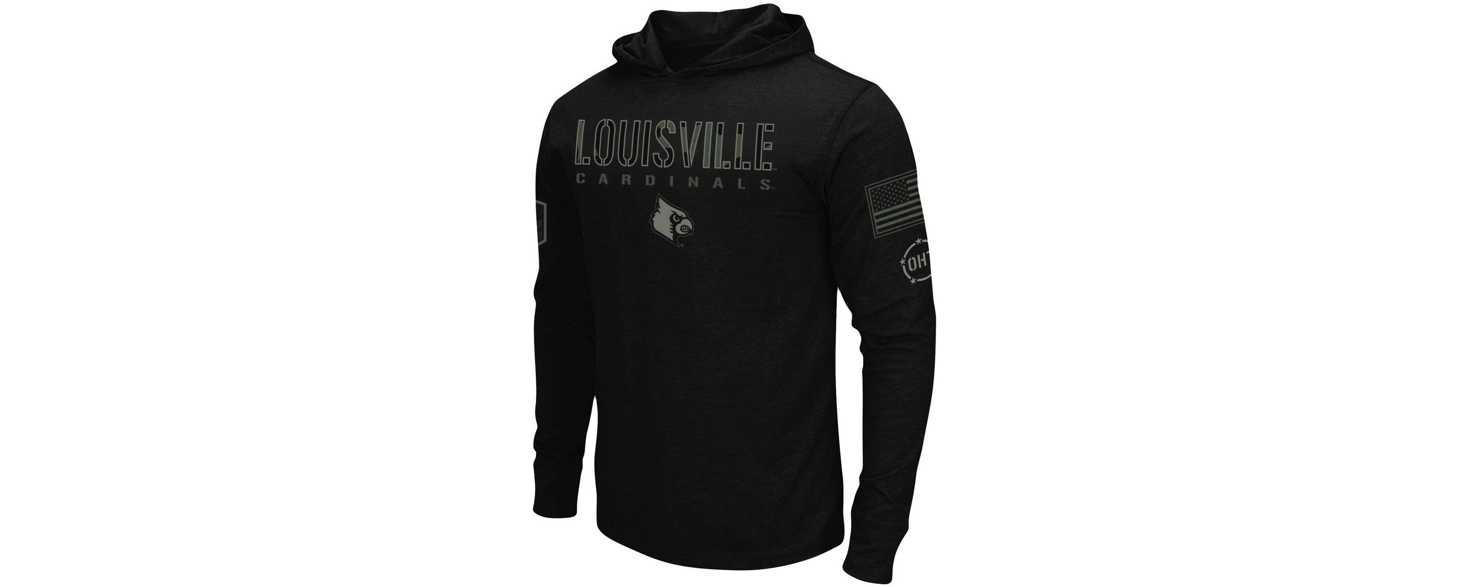 NCAA Louisville Cardinals OHT Military Appreciation Hoodie Long Sleeve T-Shirt