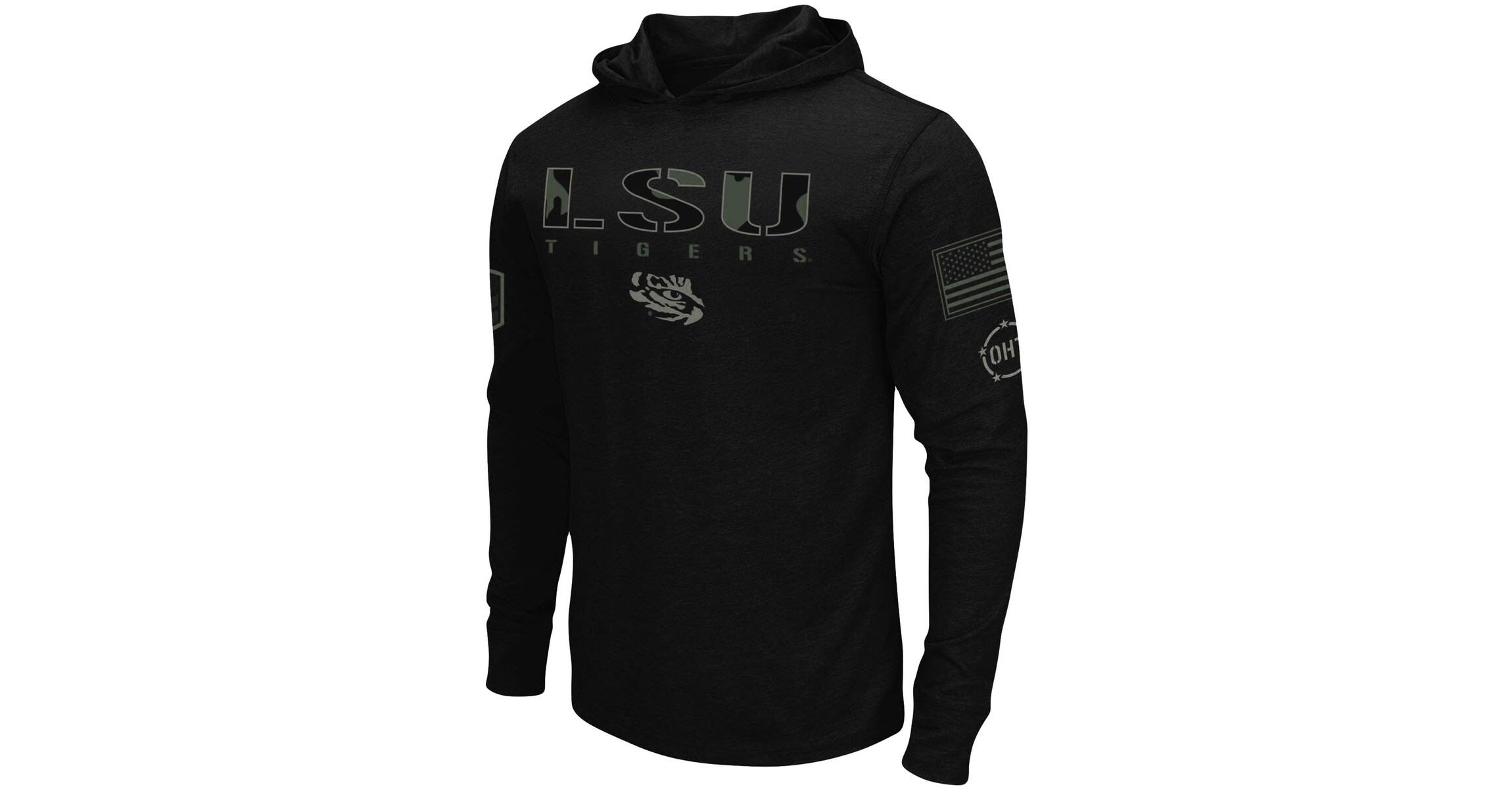 NCAA LSU Tigers OHT Military Appreciation Hoodie Long Sleeve T-Shirt