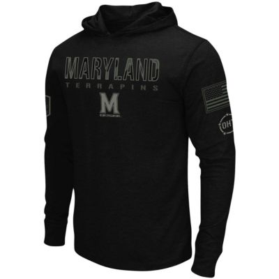 NCAA Maryland Terrapins OHT Military Appreciation Hoodie Long Sleeve T-Shirt