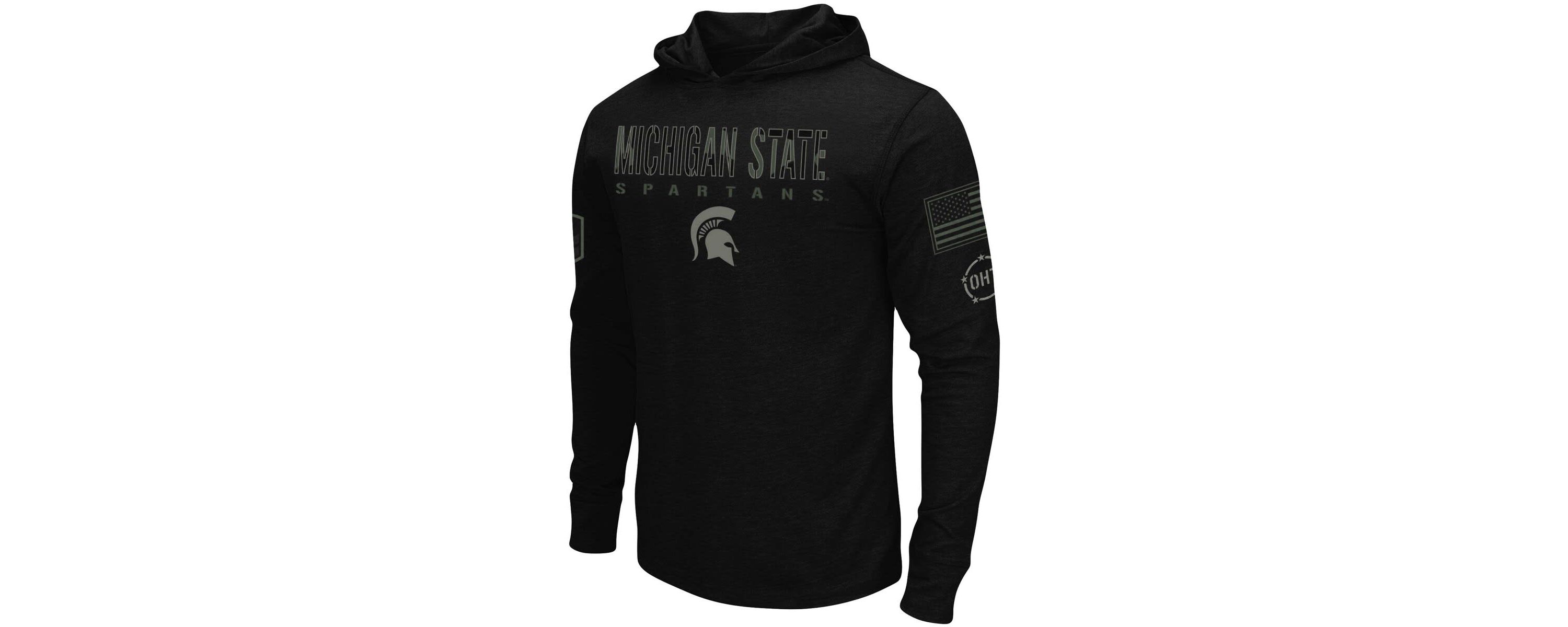 NCAA Michigan State Spartans OHT Military Appreciation Hoodie Long Sleeve T-Shirt