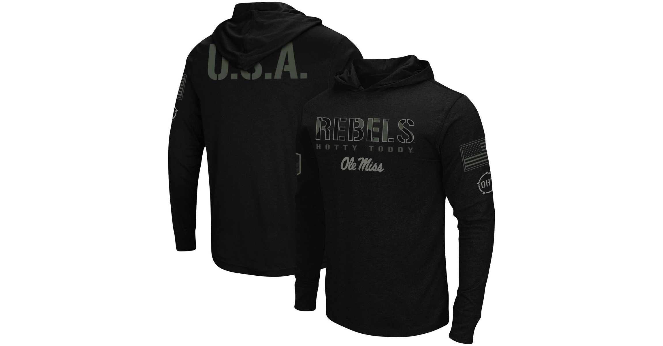 NCAA Ole Miss Rebels OHT Military Appreciation Hoodie Long Sleeve T-Shirt