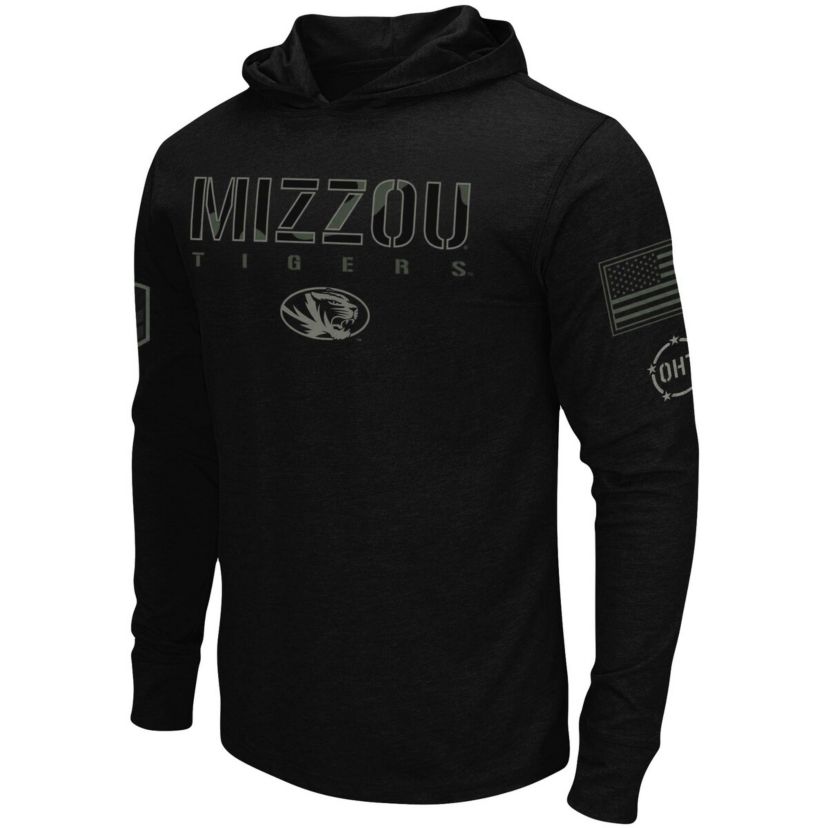 NCAA Missouri Tigers OHT Military Appreciation Hoodie Long Sleeve T-Shirt