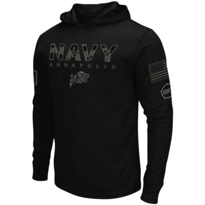 Navy Midshipmen NCAA OHT Military Appreciation Hoodie Long Sleeve T-Shirt