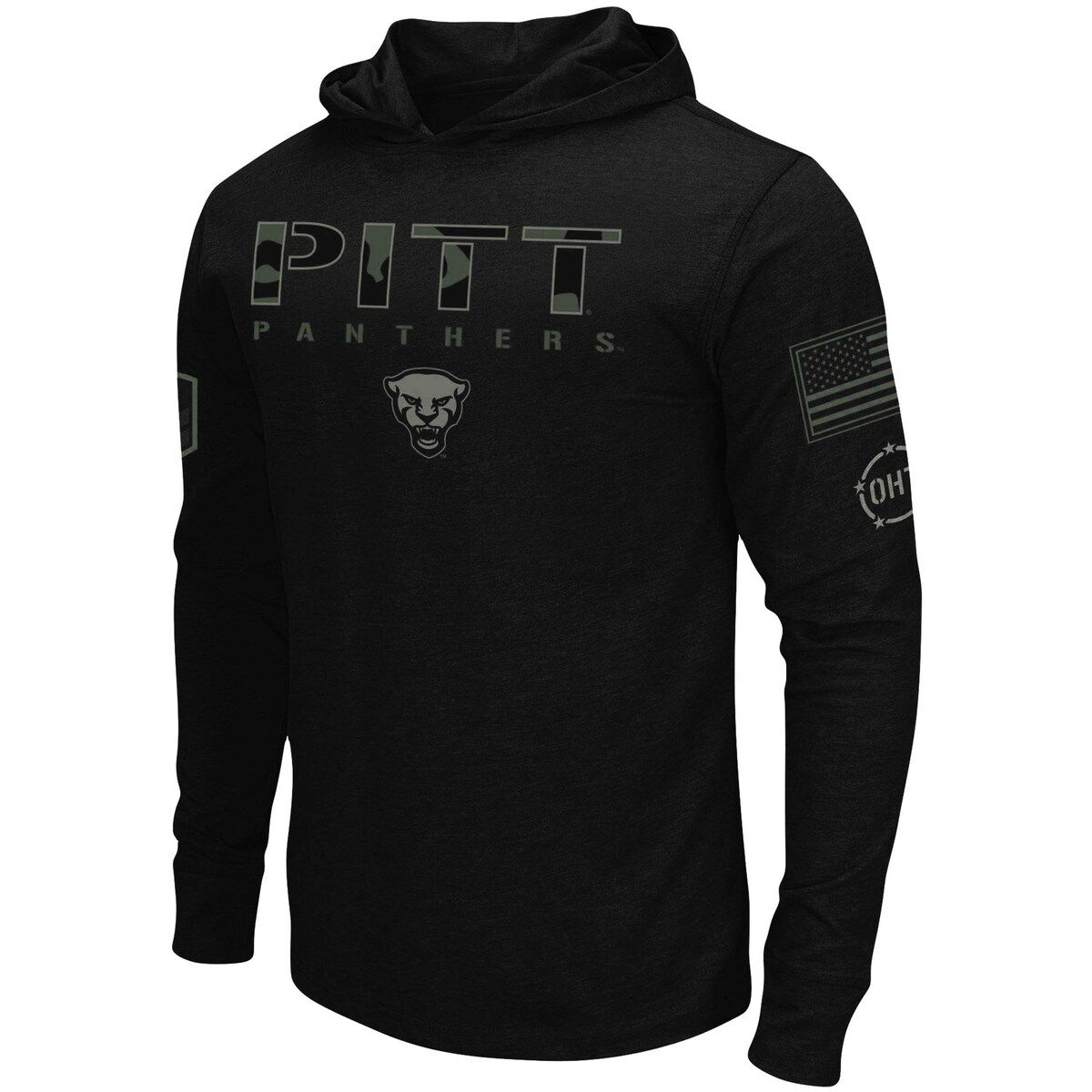 NCAA Pitt Panthers OHT Military Appreciation Hoodie Long Sleeve T-Shirt