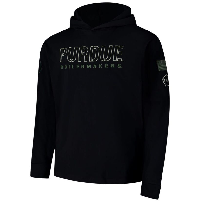 NCAA Purdue Boilermakers OHT Military Appreciation Hoodie Long Sleeve T-Shirt