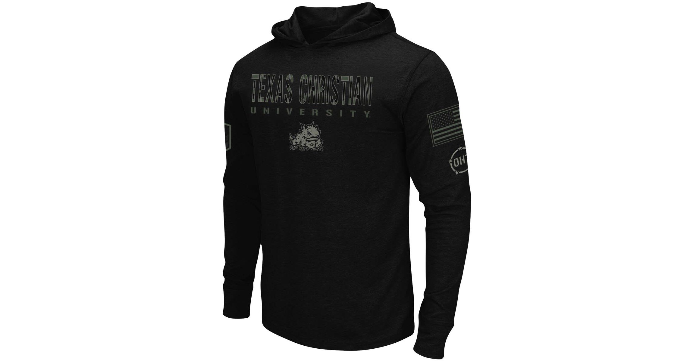 NCAA TCU Horned Frogs OHT Military Appreciation Hoodie Long Sleeve T-Shirt