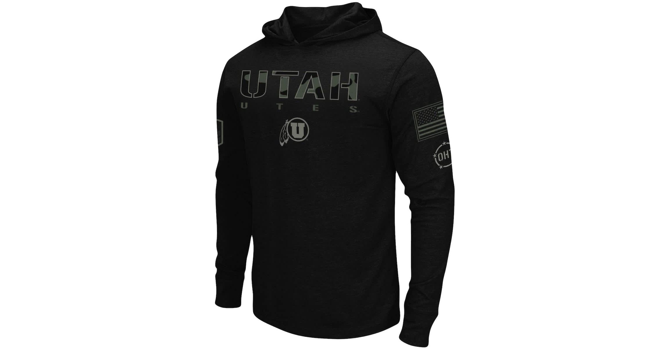 NCAA Utah Utes OHT Military Appreciation Hoodie Long Sleeve T-Shirt