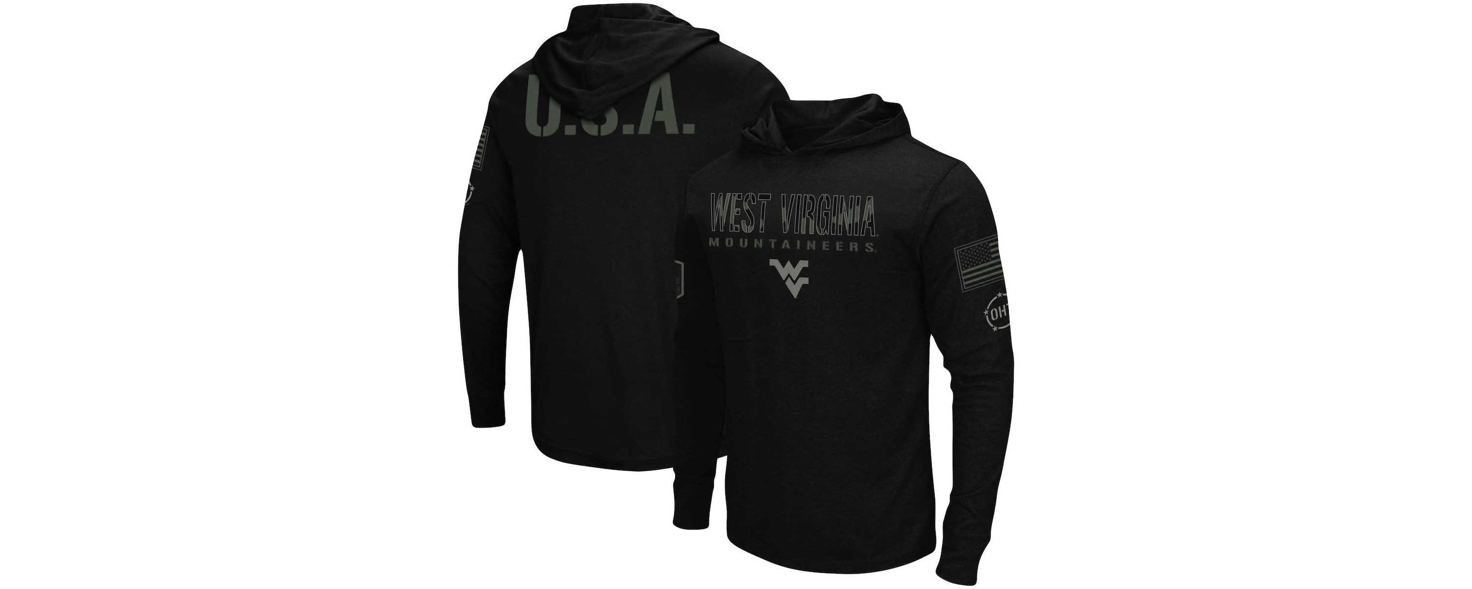 NCAA West Virginia Mountaineers OHT Military Appreciation Hoodie Long Sleeve T-Shirt