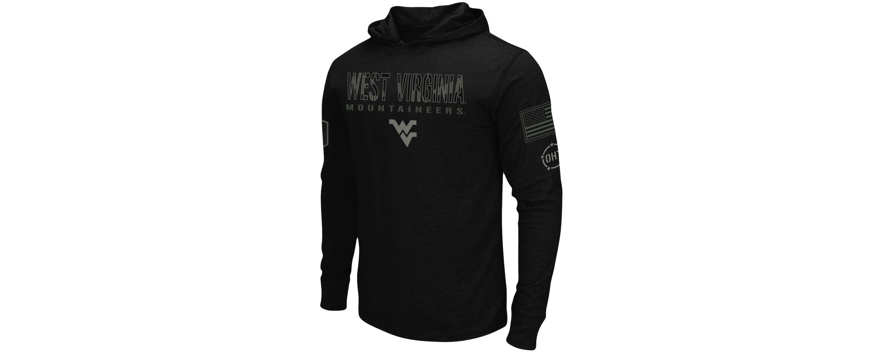 NCAA West Virginia Mountaineers OHT Military Appreciation Hoodie Long Sleeve T-Shirt
