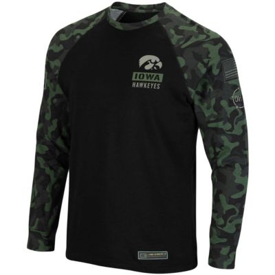 NCAA Iowa Hawkeyes OHT Military Appreciation Raglan Long Sleeve T-Shirt