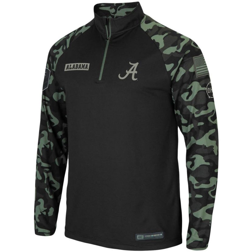 Alabama Crimson Tide NCAA Alabama Tide OHT Military Appreciation Take Flight Raglan Quarter-Zip Jacket