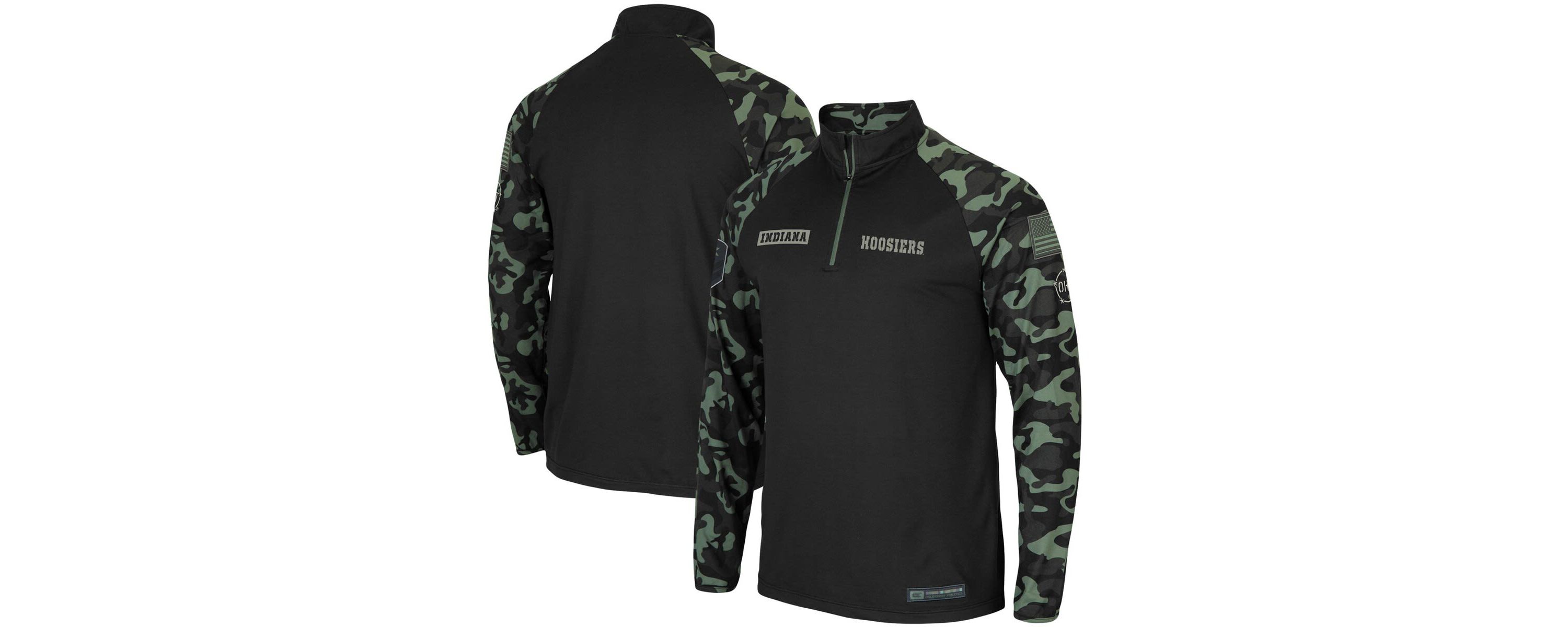 NCAA Indiana Hoosiers OHT Military Appreciation Take Flight Raglan Quarter-Zip Jacket